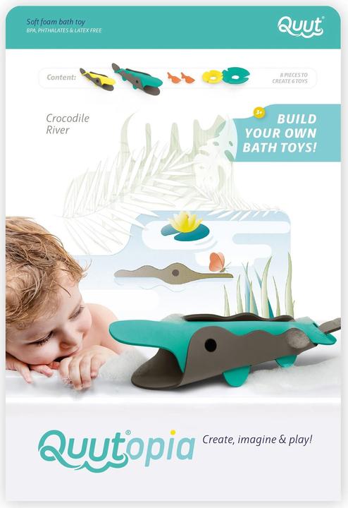 Produktbild Quut opia 3D Badpuzzel Krokodil 8-delig
