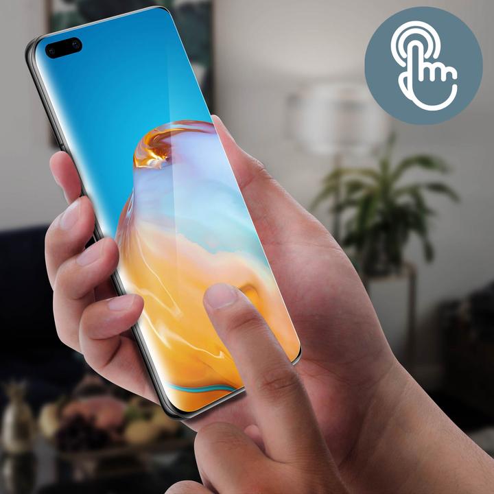 Bigben Protezione Schermo 3D In Vetro Temperato Per Huawei P40 Pro - Durezza 9H, Bordi Neri Curvi - 2