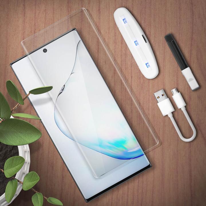 Produktbild Avizar Glas mit Flüssigkleber und UV-Licht (1 Stück, Samsung Galaxy Note 10 Plus)