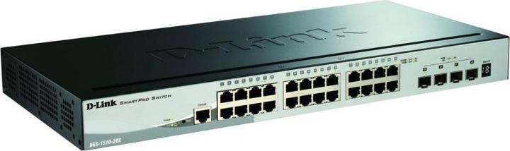 Productafbeelding D-Link DGS-1510-28X Smart Managed Gigabit Stack Switch 4x 10G (28 Havens)