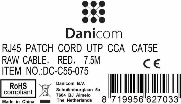 Produktbild Dsit CAT 5e Netzwerkkabel U/UTP (U/UTP, CAT5e, 7.50 m)