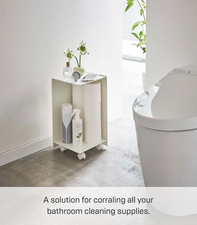 Actual product image Yamazaki Toilet roll storage with rolls TOWER