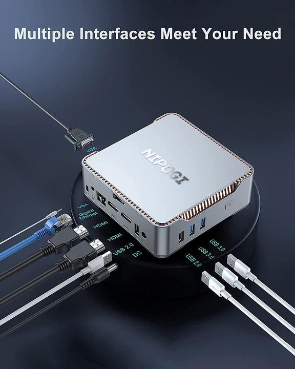 Produktbild NiPoGi Mini PC (Celeron J4125, 8+128GB)