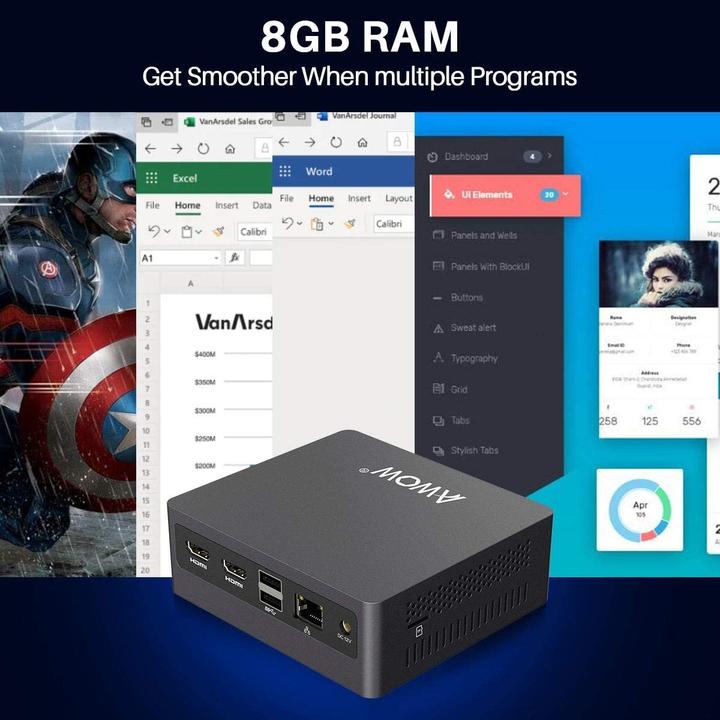 Produktbild Awow Mini PC AL34 (Celeron J3455, 8+128GB)