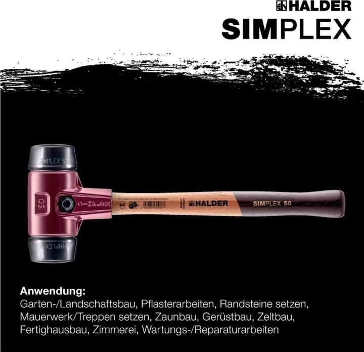Image du produit Halder Marteau de protection SIMPLEX 50 COMPOSITION DE GOMME TE SIMPL (1150 g)