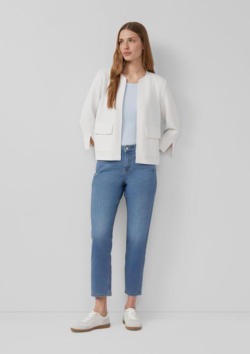 Produktbild s.Oliver Sweatshirt Jacke Cropped Scuba-Sweatshirt-Jacke mit Stehkragen (48)