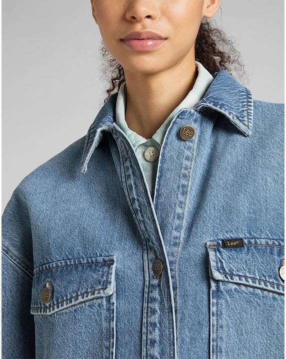 Immagine prodotto Lee Langwerpige overshirt voor dames, marineblauw, medium (M)