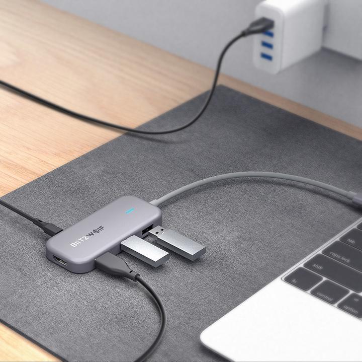 Actual product image BlitzWolf BW-TH5 Interface Hub USB 3.2 Gen 1 (3.1 Gen 1) Type-C (USB-C, 5 Ports)