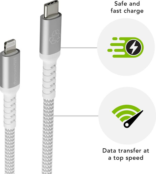 Actual product image dbramante1928 re-charge - BRD Cable - 1.2m USB-C to Lightning - W, 1.2 m, Lightning, USB C, Male, Ma (1.20 m, USB 2.0)