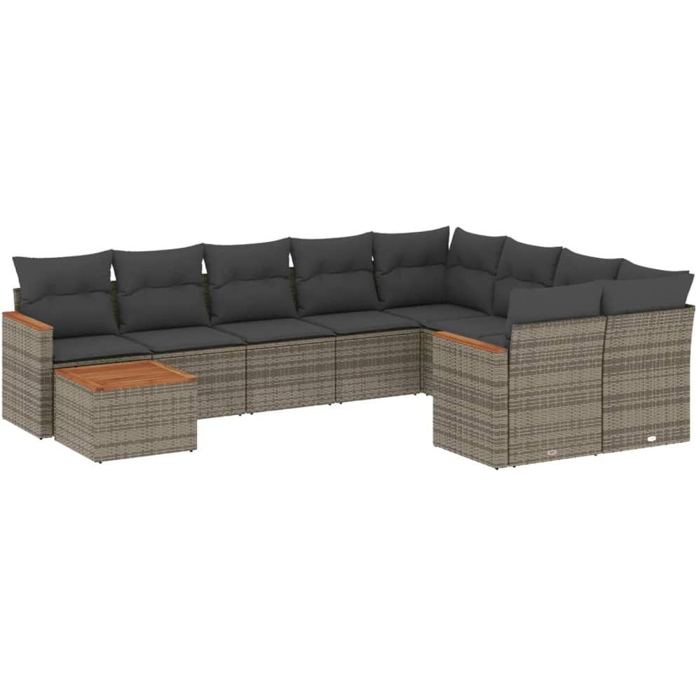 VidaXL, Gartenlounge, 10-tlg. Garten-Lounge-Set mit Kissen