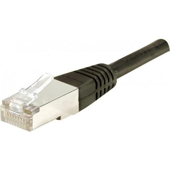Exertis Connect Patchkabel F/UTP, CAT.6a, schwarz, 0,15 m Für 10 Gigabit/s, mit besonders schmalem Knickschutz (S/UTP, C...