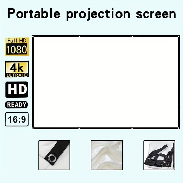 Actual product image PhoneLook Doppelseitige 16:9 Projektionsleinwand mit pflegeleichtem, bügelbarem Stoff (100 Zoll, 254 cm) (100", 16:9)