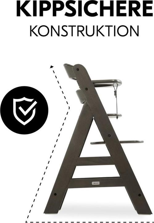 Produktbild Hauck Hochstühle Hochstuhl Alpha Plus Select Charcoal - im Sparset (Hochstuhl Sitzerhöhung)