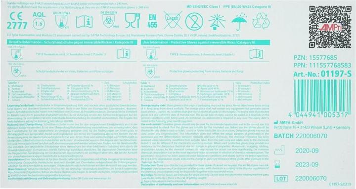 Produktbild 3A Blue Basic Plus Basic line by med-Comfort Nitril puderfrei, 200 Stück, blau (S)