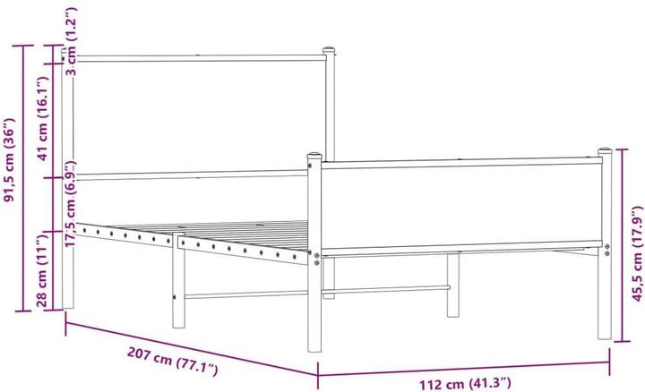 Image du produit vidaXL Bettgestell (107 x 203 cm)