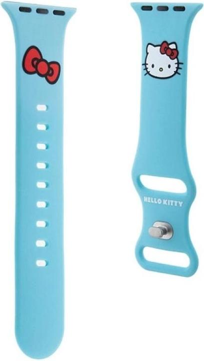 Actual product image Hello Kitty Pasek HKAWMSCHBLB Apple Watch 38/40/41mm niebieski/blue strap Silicone Kitty Head (38 mm, Silicone, Stainless steel)