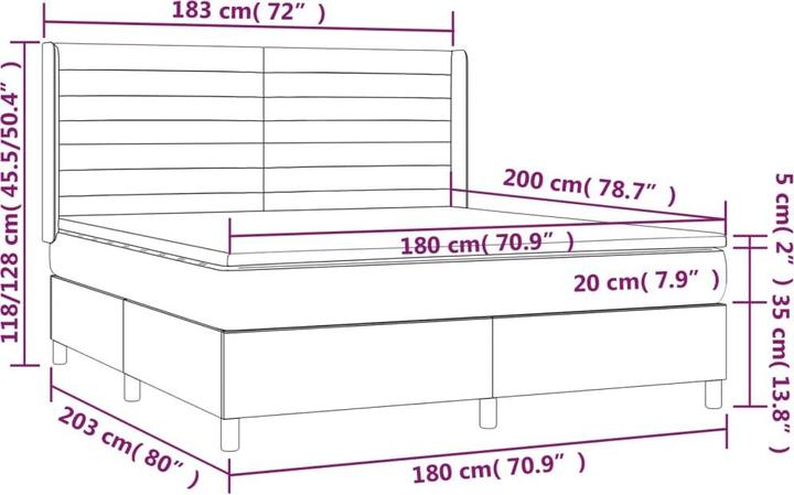 Actual product image vidaXL Boxspringbett (180 x 200 cm)