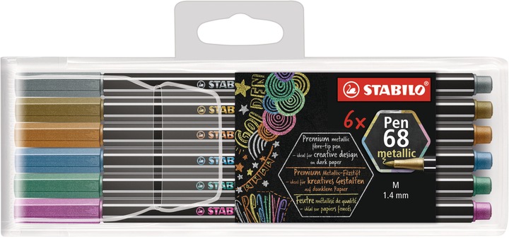 Produktbild STABILO Pen 68 Premium Metallic-Filzstift (Sortiert, 6 x)