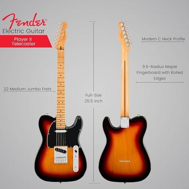 Produktbild Fender Player II Telecaster Electric Guitar, 3-Color Sunburst (E-Gitarre, Ahorn (Griffbrett), Erle (Korpus), Ahorn (Hals))