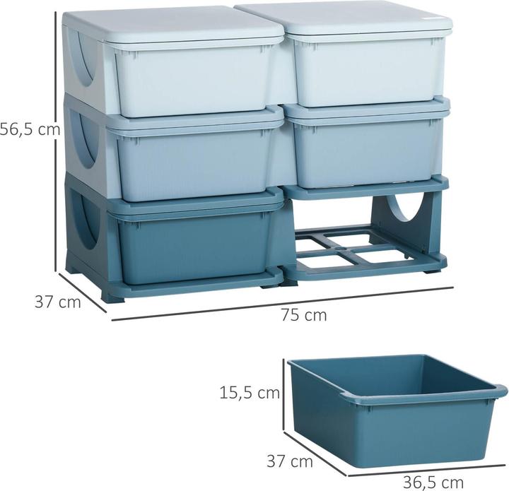 Actual product image Homcom Children's drawer unit with rounded edges