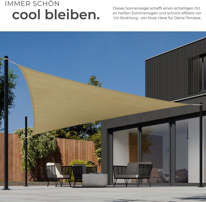 Produktbild tectake Sonnensegel (600 x 600 x 600 cm)