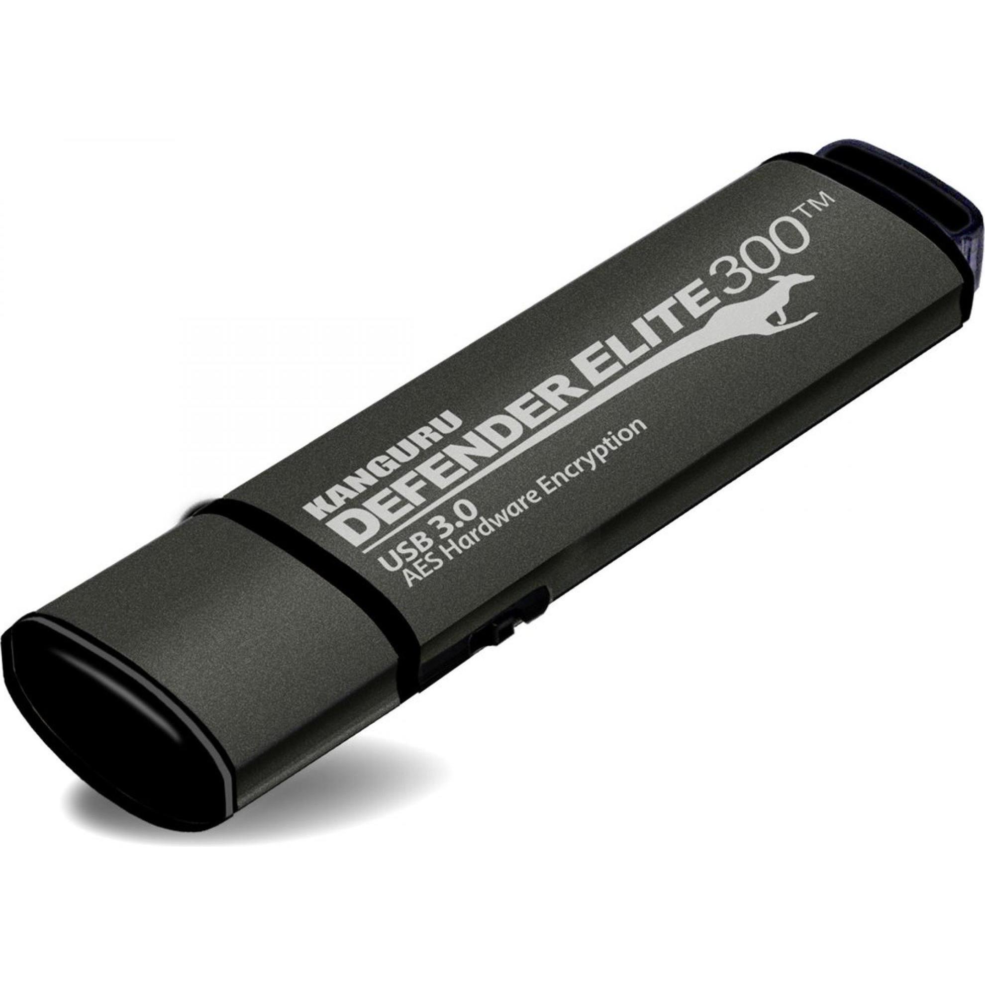 Kanguru Defender Elite300 - 512GB - FIPS 140-2 Lev (512 GB, USB 3.2), USB Stick, Schwarz