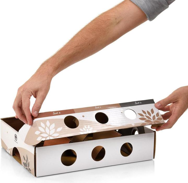 Actual product image CanadianCat Cat Strategy Game MagicBox, Brown-White (Intelligence toy cat)