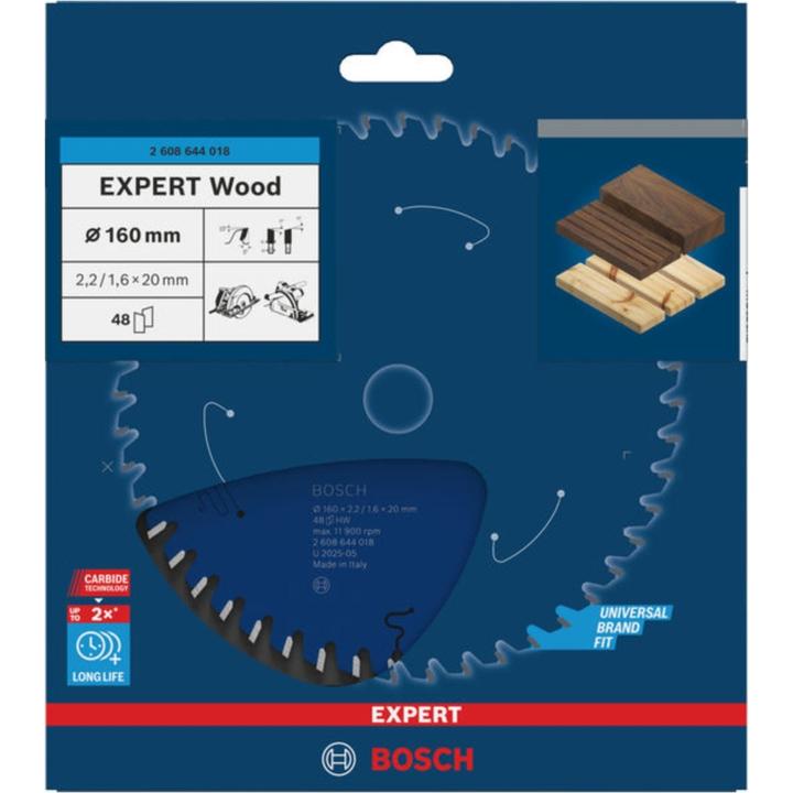 Produktbild Bosch Professional Zubehör Kreissägeblatt Expert for Wood, 160 x 20 x 2,2 mm, 48