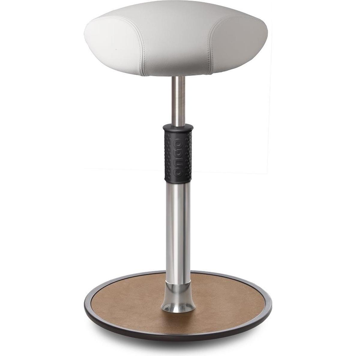 Ongo, Bürostuhl, Sitz- Stehhocker Free Tall Triangel Boxmark Leder Weiss Chrom /Natur