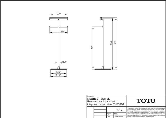 Image du produit TOTO NEOREST Support pour télécommande, au sol chromé
