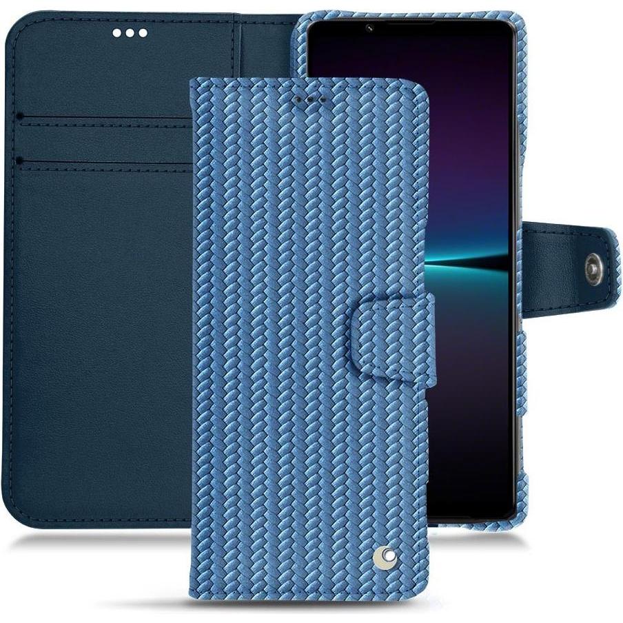 Noreve Lederschutzhülle Wallet (Sony Xperia 1 IV), Smartphone Hülle, Blau