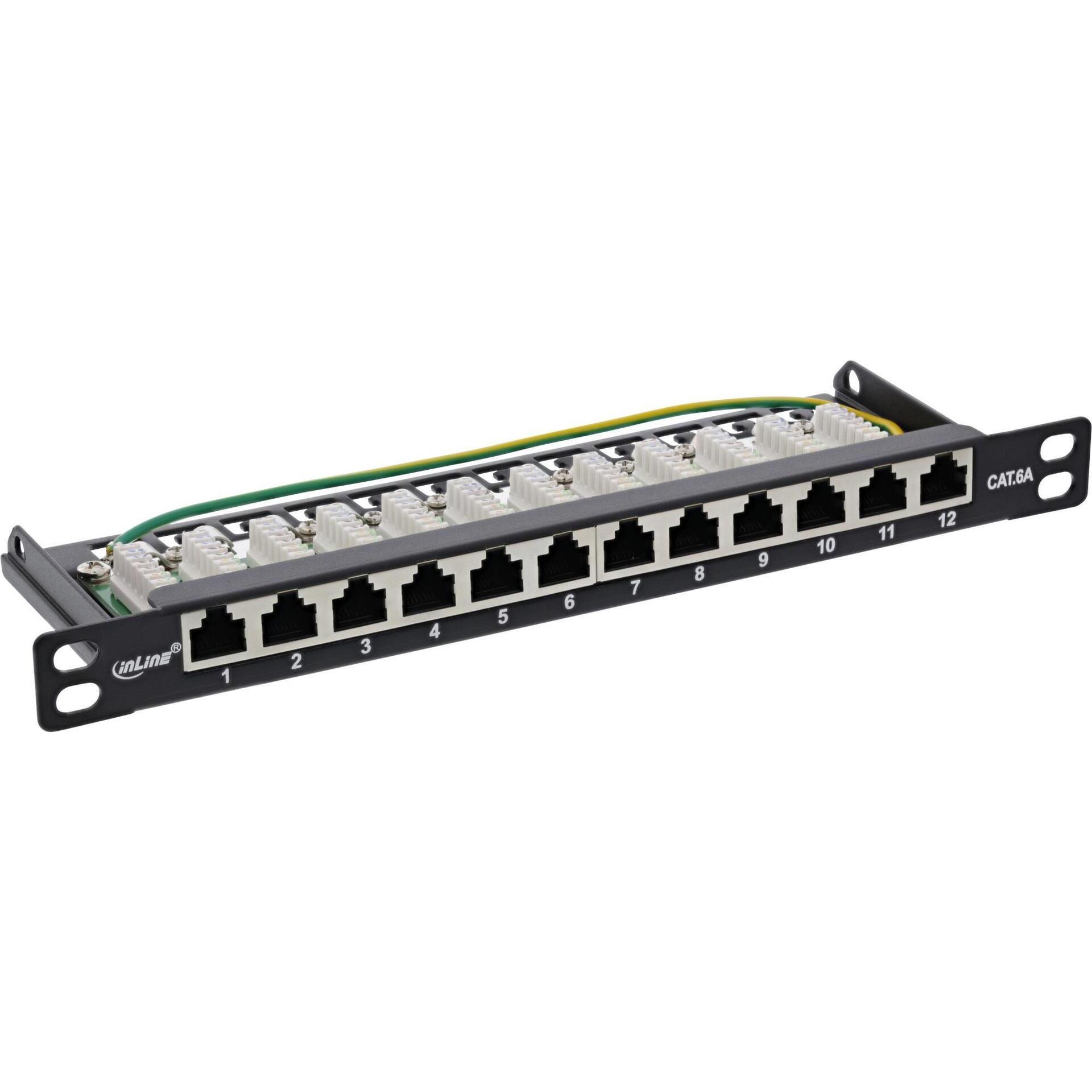 InLine 10" Patchfeld Cat.6A 0, Server Zubehör, Schwarz