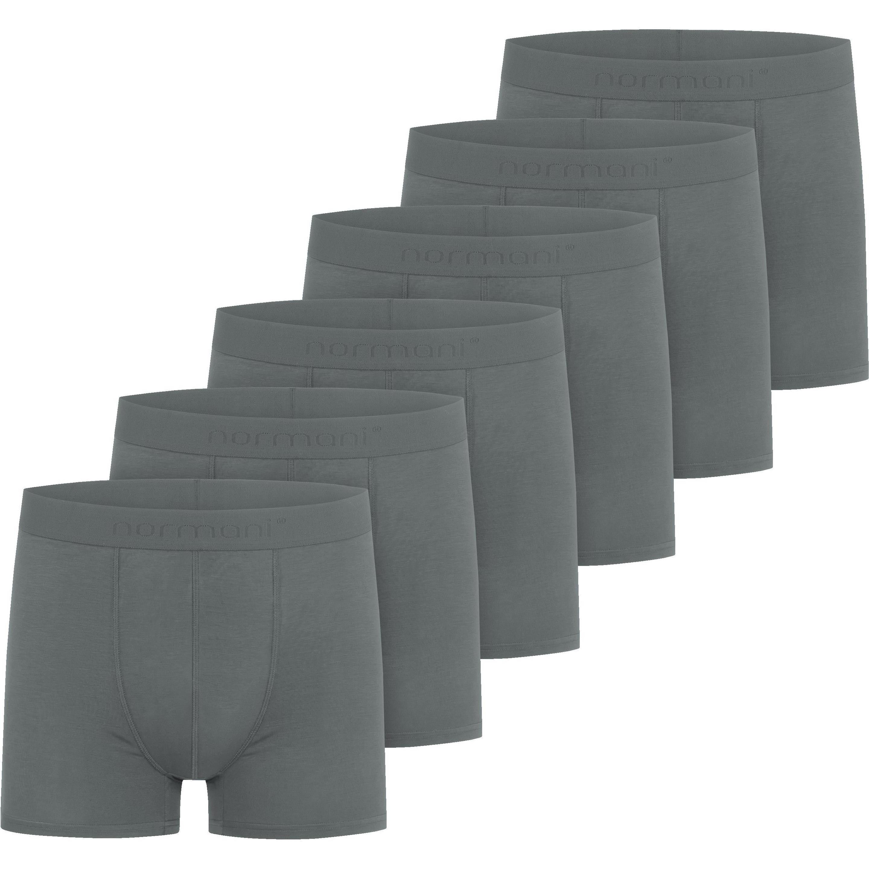 Normani, Herren, Unterhosen, 6 Herren Boxershorts aus Viskose mit Geschenk Box - 9001, Grau, (S, 6er Pack)