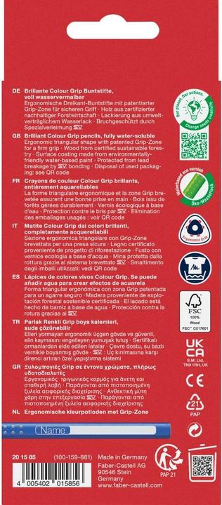 Image du produit Faber-Castell Coffret de crayons de couleur 10+2 Colour Grip assortis (12x)