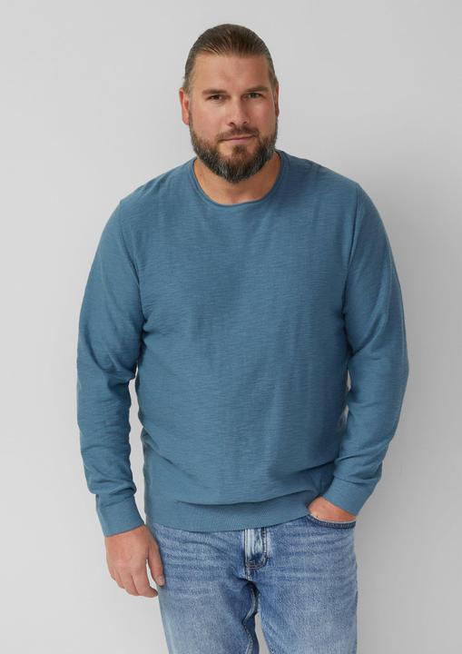 Produktbild s.Oliver Strickpullover Strickpullover mit Flammgarnstruktur und Rollkante (XXL)