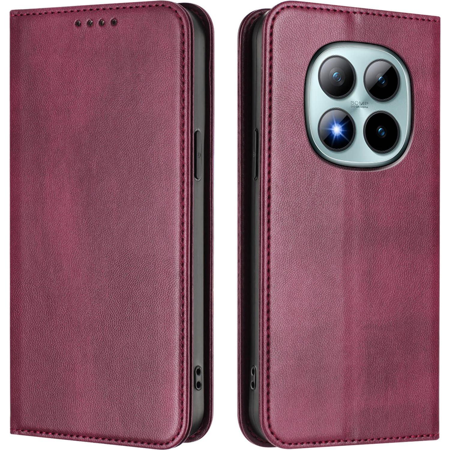 Cover-Discount Xiaomi Redmi Note 15 Pro+ / Poco M8 Pro - Vintage Flip Case (Mi 8 Pro, Xiaomi Redmi Note 15 Pro), Cover smartphone, Rosso
