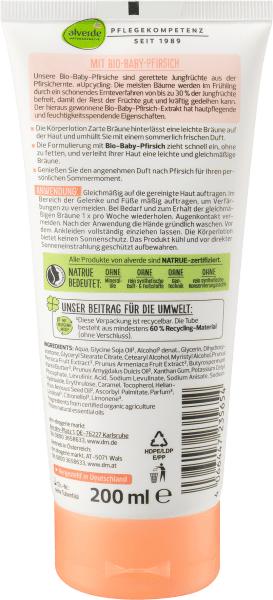 Produktbild dm alverde Körperlotion Zarte Bräune Bio-Pfirsich (Selbstbräunungsschaum)