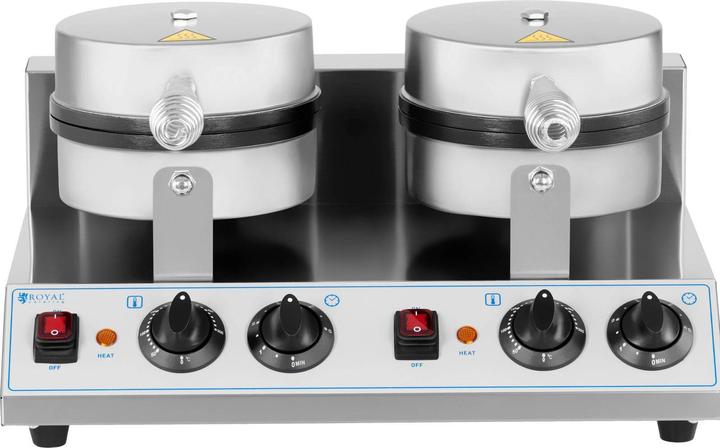 Produktbild Royal Catering Doppeltes Waffeleisen rund Waffelmaschine Profi Waffeleisen 2.600 W