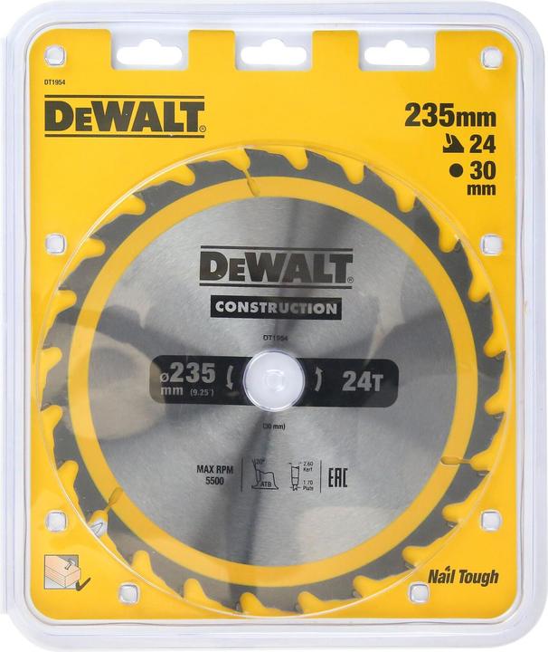 Produktbild DeWalt Kreissaegeblatt Stat. 235/30mm 24WZ