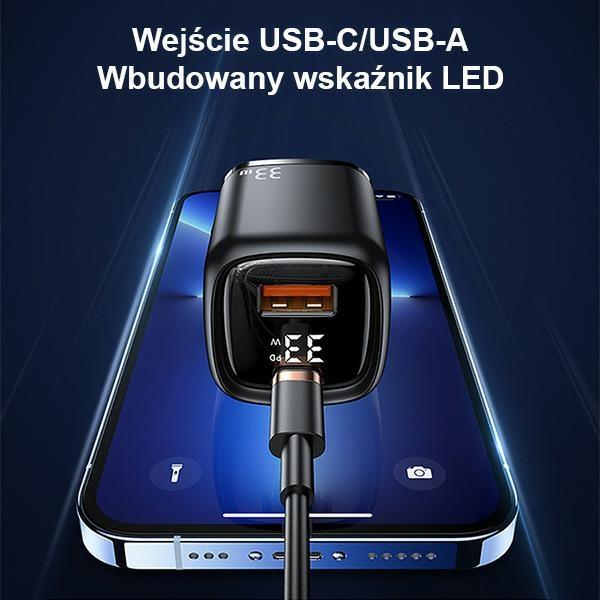 Actual product image Usams 33W QC + PD Digital Display Fast Charger (33 W, 1 portion)