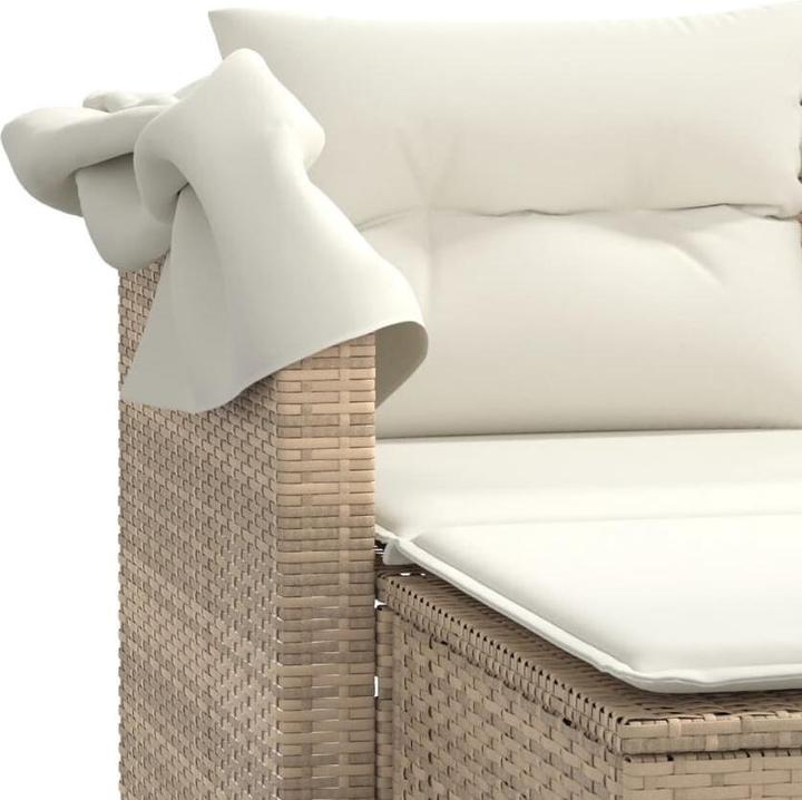 Produktbild VidaXL Gartensofa 2-Sitzer mit Dach und Hockern