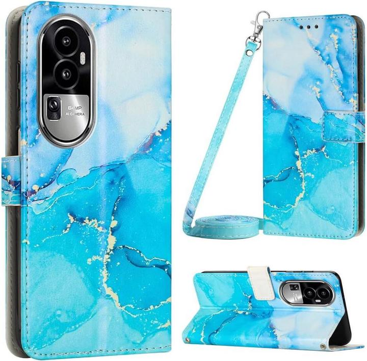 Immagine prodotto Cover-Discount OPPO Reno10 / 10 Pro - Custodia Cover con cordino Blu marmo (Oppo Reno 10 Pro, OPPO Reno 10)