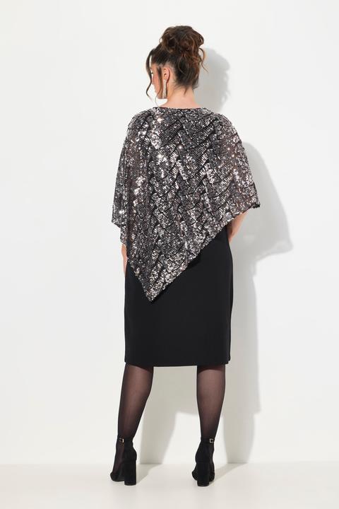 Actual product image Ulla Popken Layered Sequined Cape Dress (46, 48)