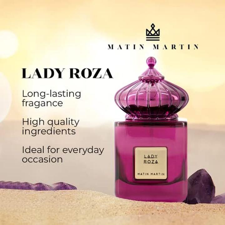 Produktbild Matin Lady Roza Eau de Parfum for Women Litch Rhubarb Bergamot Intense Refined Scent Boutique Signature Ar (Eau de Parfum, 100 ml)