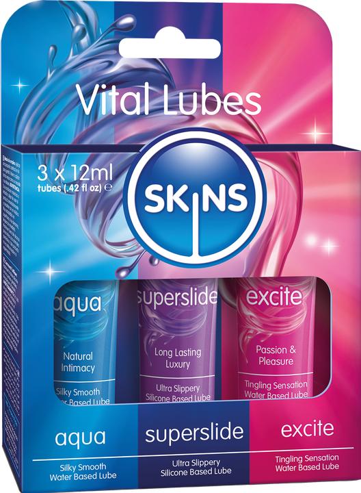 Produktbild Skins Vital Tubes: 3x12ml Gleitgel Mix für Abwechslung (36 ml)