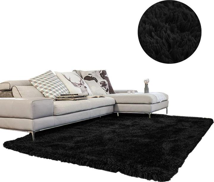 Carpet - Living Room Shaggy 300x400 - Black universal (300 x 400 cm)