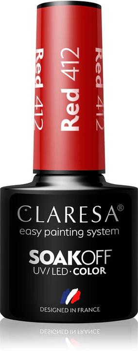 Productafbeelding Claresa 412 Rode UV Nagellak 5ml (Semi-permanente vernis)