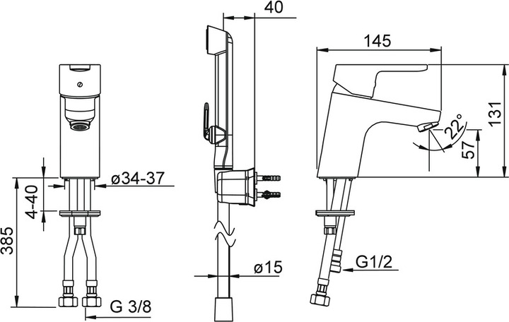 Produktbild Hansa world of office WT-EH-Einlochbatterie HANSAPRIMO DN 15 m Handbr vc (49462203)