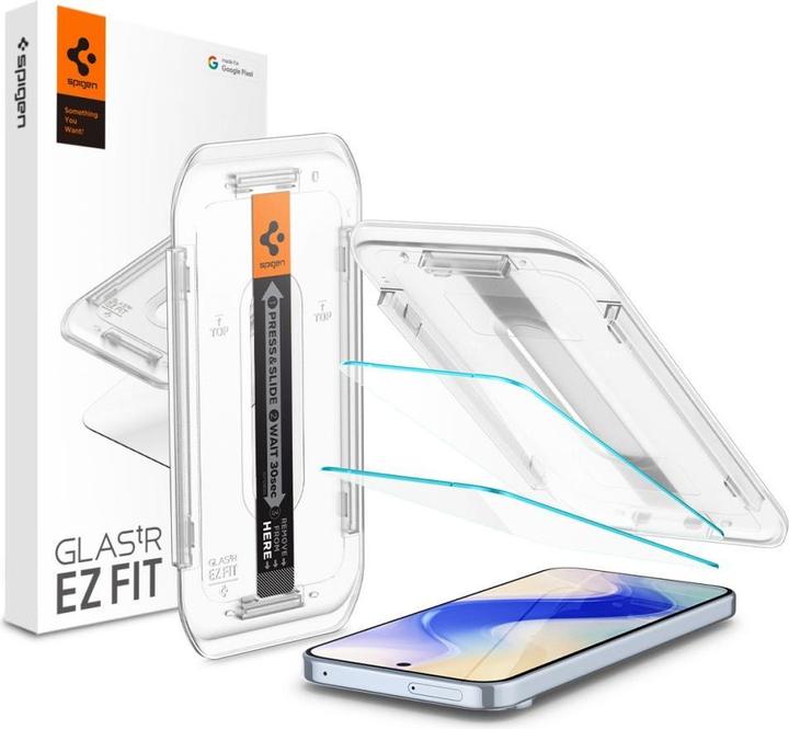 Actual product image Spigen EZ Fit Tempered Glass Clear Screen Protector Google Pixel 9/9 Pro 2-Pack (2 Piece, Google Pixel 9 Pro, Google Pixel 9)
