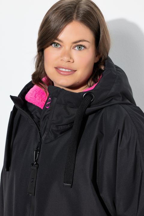 Image du produit Laurasøn Veste technique oversize à capuche. Doublure polaire bouclée. Fermeture éclair à double sens